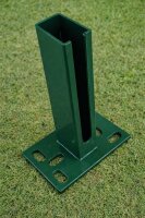 Bodenplatte / Pfostenhalter zum Aufd&uuml;beln / RAL6005...