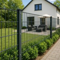 Zaunpfosten 60/40, zum Einbetonieren, Zaunhöhe 1030 mm, RAL7016, Anthrazit , mit Abdeckleiste