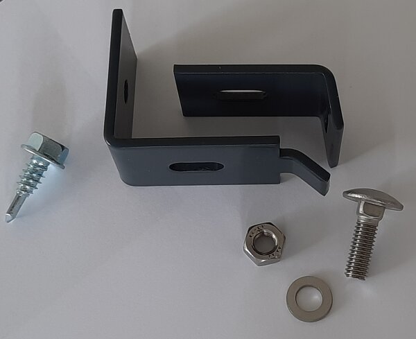 Zaunanschlu&szlig; 1 St&uuml;ck/ Set mit Befestingungsmittel, RAL7016