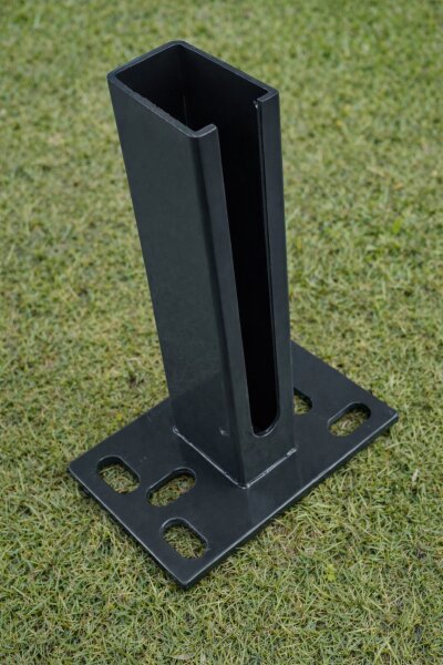 Bodenplatte / Pfostenhalter zum Aufd&uuml;beln / RAL7016 / Anthrazit